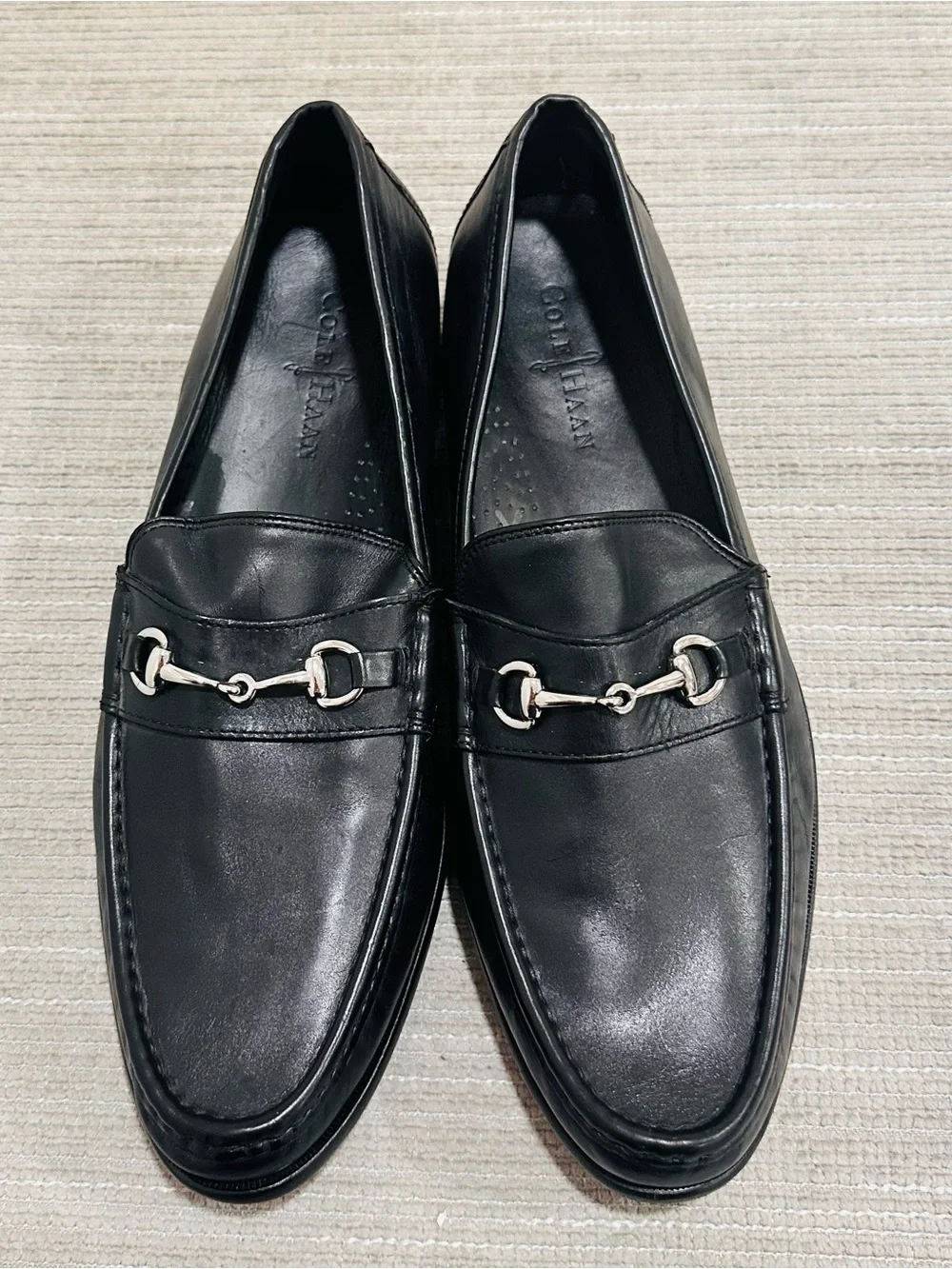 Cole Haan Mens Ascot II Loafer Size 12M Black Leather Bit Strap Moc Dress Shoe
